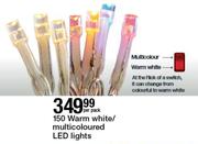 150 Warm White/ Multicoloured LED Lights-Per Pack
