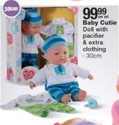 Baby Cutie Doll With Pacifier & Extra Clothing 30cm-Per Set