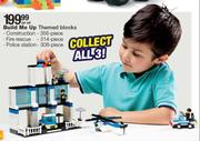 Build Me Up Themed Blocks Construction-356 Pc,Fire Rescue-314 Pc,Police Station-308 Pc-For 3 Per Set
