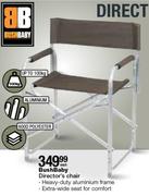 Bushbaby Director's Aluminium 600D Polyester Chair (Up To 100kg)-Each