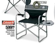 Coleman Desk Chair With Side Table (Up To 120kg)-Each