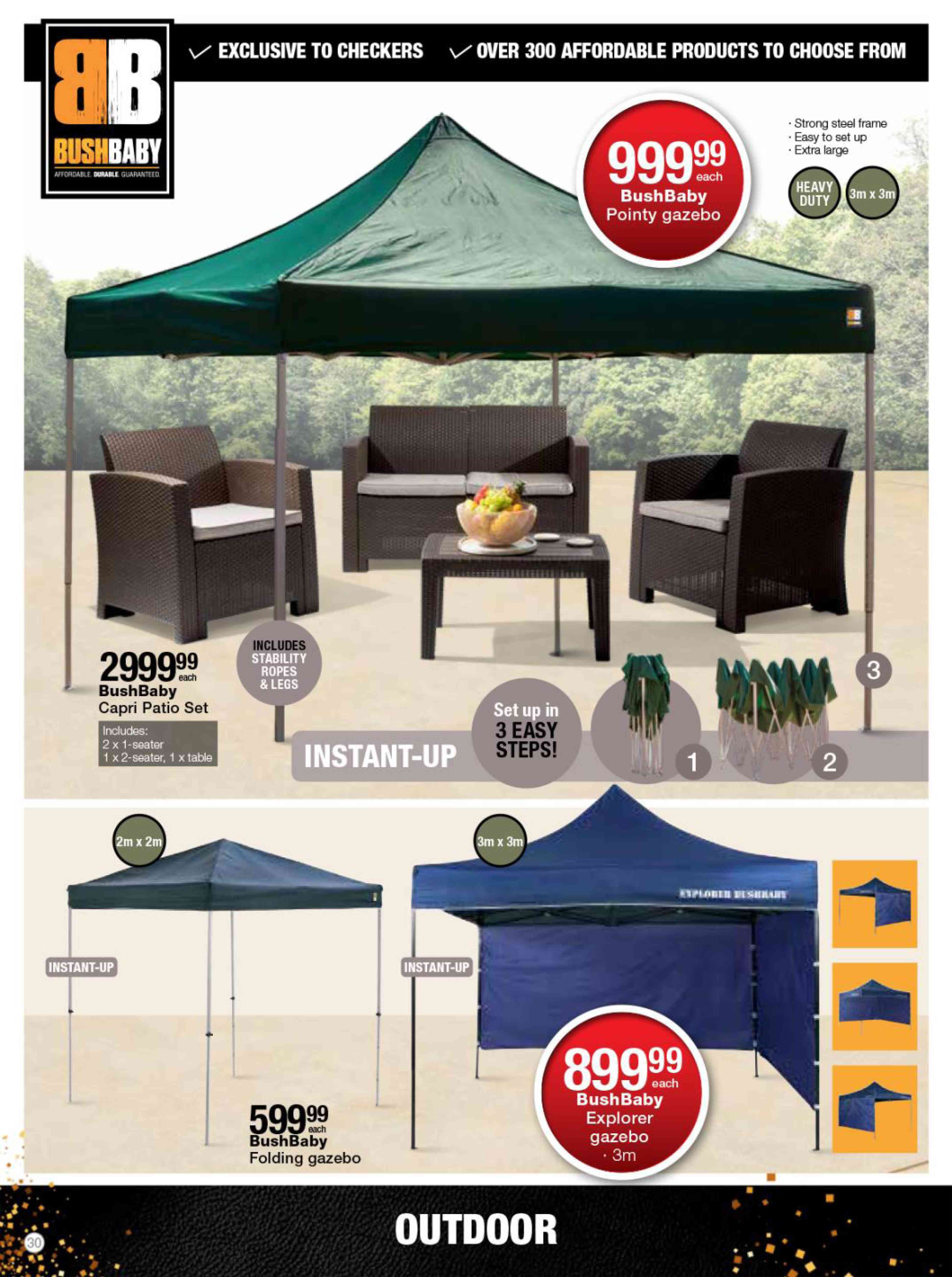 Special Bushbaby Folding Gazebo 2m x 2mEach — www.guzzle.co.za