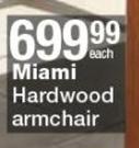 Miami Hardwood Armchair-Each