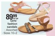 Girls' Fashion Sizes 10-2 Sandals-Per Pair
