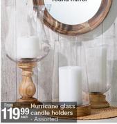 Hurricane Glass Candle Holders-Each