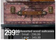 Assorted Wood Suitcase Small-Each