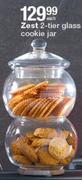 Zest 2-Tier Glass Cookie Jar-Each