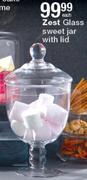 Zest Glass Sweet Jar With Lid-Each