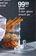 Zest 3 Tier Glass Snack Jar-Each