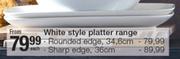 White Style Platter Range Sharp Edge 36cm-Each