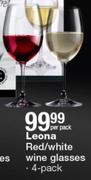 Leona Red/White Wine Glasses 4's Pack-Per Pack