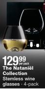 The Nataniel Collection Stemless Wine Glasses 4's Pack-Per Pack