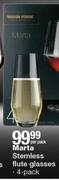 Marta Stemless Flute Glasses 4's Pack-Per Pack