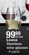 Leona Stemless Wine Glasses 4's Pack-Per Pack