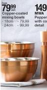 Copper Coated Mixing Bowls 18cm-Each