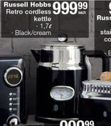 Russell Hobbs 1.7Ltr Retro Cordless Kettle Black/ Cream-Each