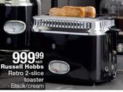 Russell Hobbs Retro 2 Slice Toaster Black/ Cream-Each