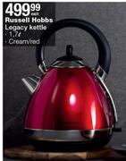 Russell Hobbs 1.7Ltr Legacy Kettle Cream/ Red-Each