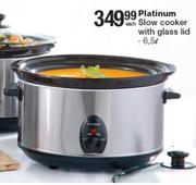 Platinum 6.5Ltr Slow Cooker With Glass Lid-Each