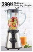 Platinum 1.5Ltr Glass Jug Blender-Each