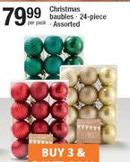 Christmas Baubles 24 Piece-Per Pack