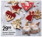 Wooden Christmas Tree Decorations-Per Pack