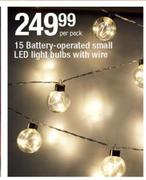 15 Battery Operated Small LED Light Bulbs With Wire-Per Pack