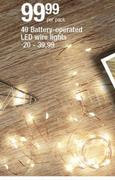 40 Battery Operated LED Wire Lights-20's Per Pack