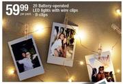 20 Battery Operated LED Lights With Wire Clips-8's Clips 