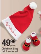 Christmas Baby Hat & Socks Set-Per Set