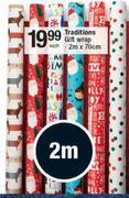 Traditions Gift Wrap 2m X 70cm-Each