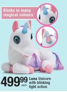 Luna Unicorn With Blinking Light Action-Each