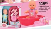 Baby Cutie Drink & Wet Doll With Bath Tub & 6 Nursery Accessories-Per Set