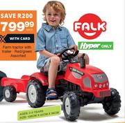 Farm Tractor With Trailer Red/Green-Each