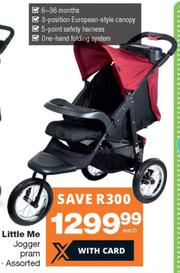 Little me 2025 jogger pram checkers