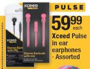 Xceed Pulse In Ear Earphones-Each