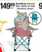 Bush Baby Unicorn/Dino Chairs For Kids Assorted Colours-Each