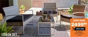 BushBaby Lisbon Patio Set 4 Piece-Per Set