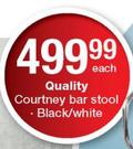 0 Quality Courtney Bar Stool Black/White-Each