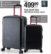 Yves Saint Clair ABS Black Trolley Cases Medium