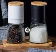 Black And White Salt And Pepper Mill Set 3 Piece