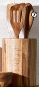 Madera Acacia Wooden Utensil Set With Holder