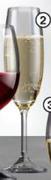 Leona White/ Red Flute Glasses-Per Pack