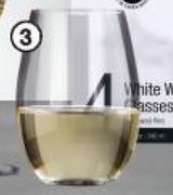 Leona White/ Red Stemless Glasses-Per Pack