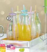Old Fashioned 6 Piece Juice Glass Bottle Set