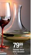 Classic Glass 1.7L Wine Decanter-Each