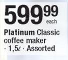 Platinum 1.5Ltr Classic Coffee Maker