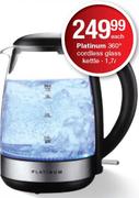 Platinum 1.7Ltr 360° Cordless Glass Kettle