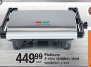 Paltinum 4-Slice Stainless Steel Sandwich Press-Each