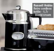 Russell Hobbs 1.7Ltr Retro Cordless Kettle Black/Cream-Each